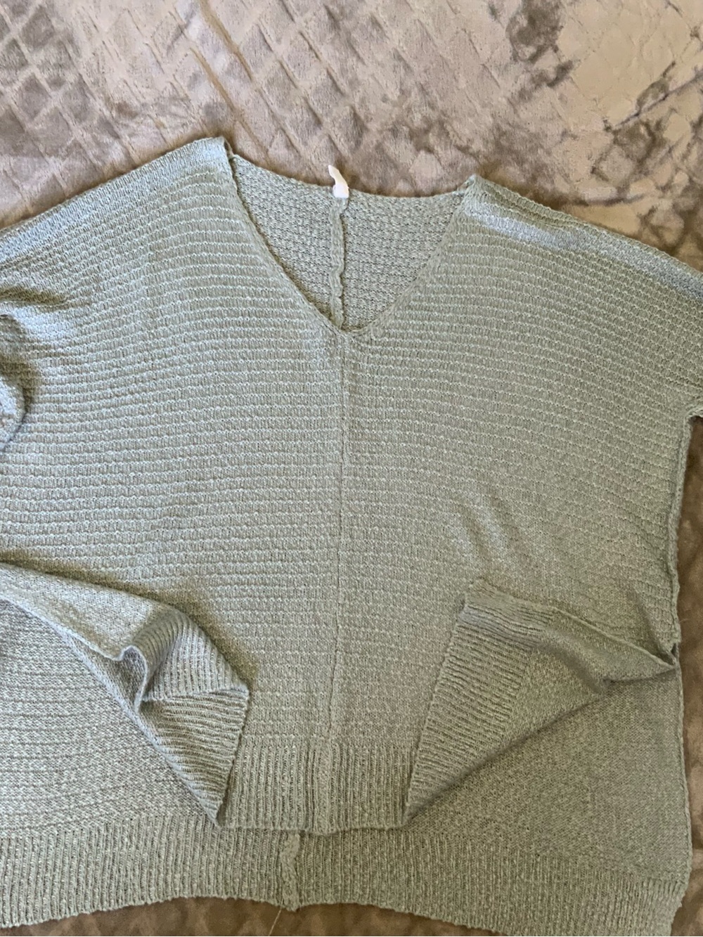 Wishlist Light Sage Green Waffle Knit Boatneck Sweater - Picture 6 of 10